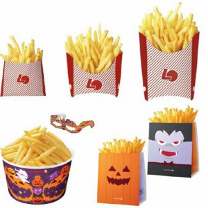 【0の付く日は半額！】ロッテリアのポテトがハロウィン仮装で登場！