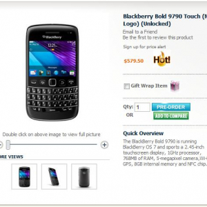 BlackBerry Bold 9790を米NEGRI Electronicsが予約開始