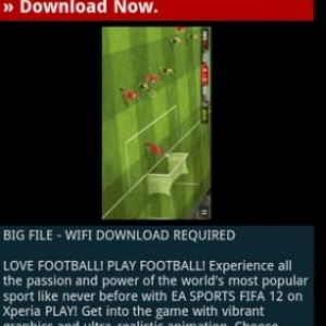 EAのFIFA 12がXperia PLAY向けに配信中、しかも無料