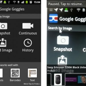 「Google Goggles」がv1.7にアップデート、シャッターを切らずにGoggles検索を連続して行うことが可能に