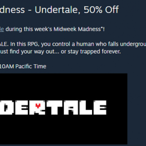 Steamで名作インディゲーム『Undertale』等が半額 今週のセールが開催中