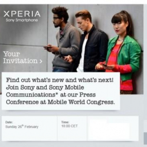 Sony EricssonがMWC 2012プレスカンファレンスの別の招待状を送付、3機種を発表？