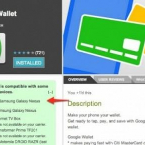 AndroidマーケットのGoogle Walletアプリが米AT&TのSIMを挿したNexus SとGalaxy Nexusにもインストール可能になったらしい