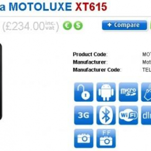 SIMフリーのMotorla Motoluxe XT615が英国で発売