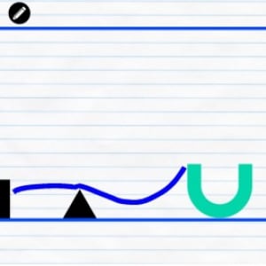 Physics Drop : 画面に描いた線や図形でステージを完成させ、ボールをゴールに導くパズルゲーム