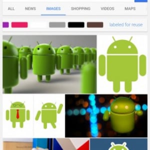 スマートフォン向けのGoogle画像検索、色や種類で画像をフィルタリングしたり、二次使用の許可された画像の検索が容易に