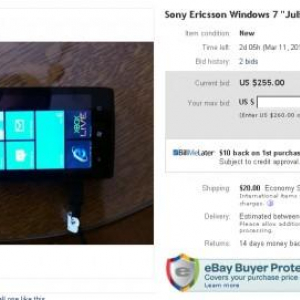 Sony EricssonのWindows Phone”Julie”試作機がeBayに出品中