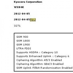 ウィルコムのPHS+3G対応Androidスマートフォン？京セラ製「WX04K」がGCFの認証を取得