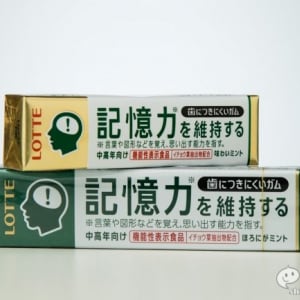 アレとかソレで困るようになったら機能性表示食品『歯につきにくいガム＜記憶力を維持するタイプ＞ほろにがミント / 味わいミント』に頼ろう！