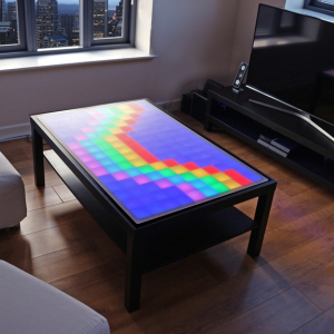 色鮮やかなドット風のアニメーションを投影するLEDライトテーブル「LED Table」はゲームプレイも可能