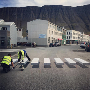 まるで浮いているみたい！アイスランドの3D横断歩道がフォトジェニック♩