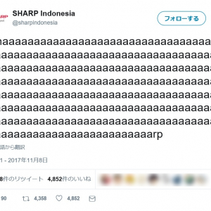 【Twitter】インドネシアのシャープ公式がご乱心　→日本の公式がすかさずフォローも「知らんけど」とバッサリ