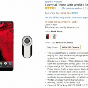 Essential Phoneが360カメラ付きでなんと$399、米Amazonのサイバーマンデーセール