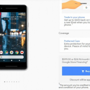 米国のGoogleストアでPixel 2本体の割引セールが開始、$599から