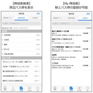 Yahoo!乗換案内アプリがバス時刻表の表示に対応、Android版アプリは今夏対応