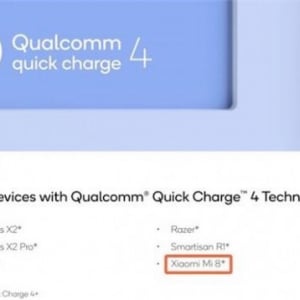 Xiaomi Mi 8はQuick Charge 4+に対応か？