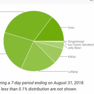 世界中で使われているAndroidのOSバージョン別シェア（2018年8月分）  Oreoのシェアが14.6%に