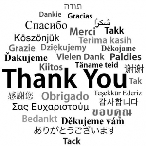 アップルのサポートアンケートに回答すると見れる世界各国の「ありがとう」　「Thank You」「ありがとうございます」「감사합니다」など