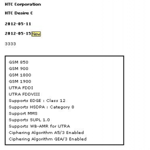 「HTC Deisre C」がGCFの認証を取得