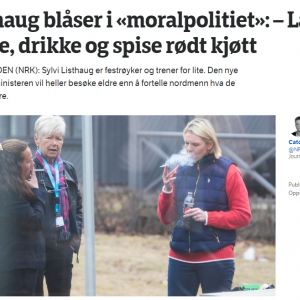 タバコを吸いながらペプシを飲むノルウェーの公衆衛生相の発言が物議を醸す