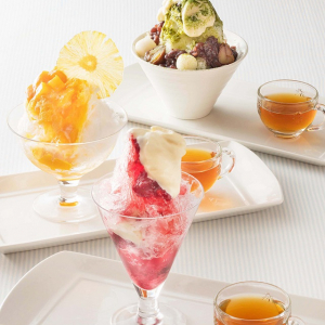 いちご・マンゴー・抹茶、人気の３種のフレーバーが揃った期間限定「かき氷」