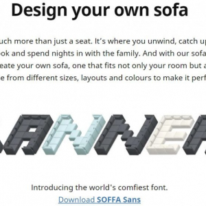 IKEAがソファをカスタマイズして楽しむ人用のフォント“SOFFA SANS”を公開