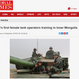 中国のリアル・ガルパン？　中国軍初の女性戦車兵が訓練中