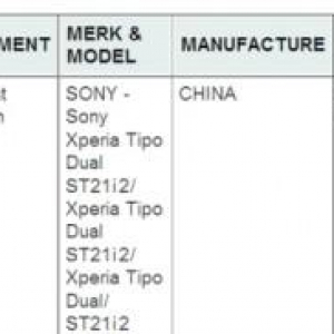 Sony Mobile、「Xperia Tipo Dual（ST21i2）」を開発中、デュアルSIM対応端末？