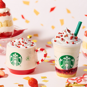 スタバのホリデーシーズン第1弾！「メリーストロベリー ケーキ フラペチーノ」がクリスマスケーキみたいでかわいすぎる…♡