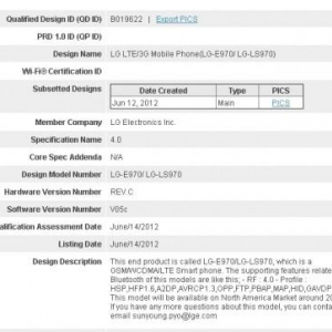 LG未発表のLTE対応Androidスマートフォン「LG-E970」と「LG-LS970」がBluetooth SIGの認証を取得、北米市場で10月末に発売