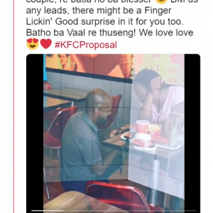 南アフリカのKFC店内でプロポーズしたカップルに企業からの祝福ラッシュ