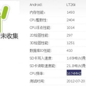 Xperia SL LT26iiのCPUクロックは最大1674MHz、Android 4.0.4を搭載