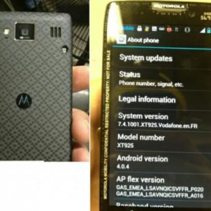 Motorola XT925の実機画像が流出、Droid RAZR HDの国際版？