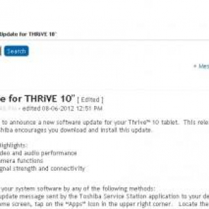 東芝、「REGZA Tablet AT300」の海外モデル「Thrive 10」のAndroid 4.0アップグレードを開始