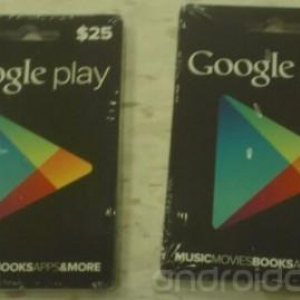 $10と$25のGoogle Playギフトカードの実物写真が公開