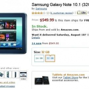 Galaxy Note 10.1が米Amazonで販売開始