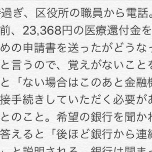 30代にして引っかかりかけました･･･巧妙すぎる「還付金詐欺」に要注意！