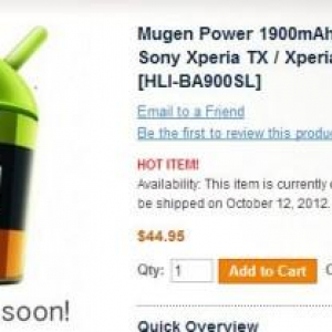 Mugen PowerからXperia TX/GX/J向け1,900mAhバッテリーが発売