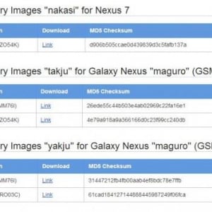 Nexus 7とGalaxy Nexus（takju）用Android 4.1.2のファクトリーイメージが公開