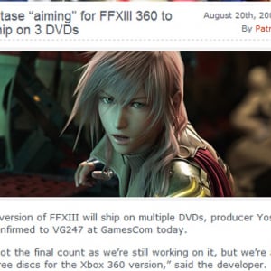 Xbox360版『FF13』はDVD3枚組みと発表！ 予想より少ない枚数