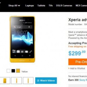 Sony Mobile、米国でXperia advance（ST27a）の発売を発表、Android 4.0で出荷予定