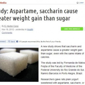 人工甘味料の摂取　砂糖よりも太りやすいことが明らかに