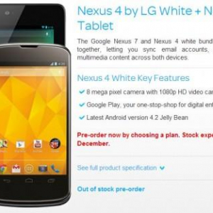 Nexus 4ホワイトカラーは年内に発売？英国のMVNO事業者が予約を開始