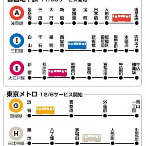 11月30日正午から都営地下鉄における携帯電話サービス提供エリアが拡大、12月6日には東京メトロの提供エリアも拡大予定