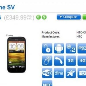 英Cloveが「HTC One SV」（SIMロックフリー）の予約受付を開始、価格は£291（約38,700円）で来年1月上旬に発売