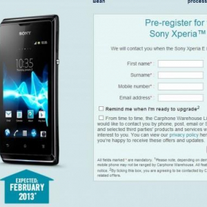 英Carphone WarehouseがXperia Eの発売時期を2013年2月と案内