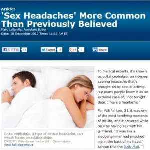 性交時の頭痛は単なる頭痛ではない？