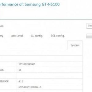 Galaxy Noteの新機種「GT-N5100」がGL Benchmarkの公式サイトに登場、Android 4.1.2と1.6GHzプロセッサを搭載