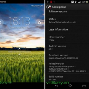 Xperia TL LT30at向けJelly Beanソフトウェアのスクリーンショットが流出
