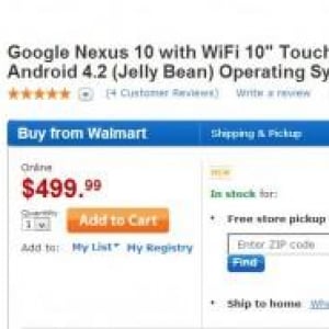 米WalmartでNexus 10のネット販売が開始